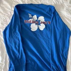 Royal blue Trader Joe’s long sleeve tshirt